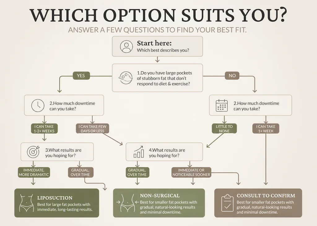How do liposuction and non-surgical fat removal compare?