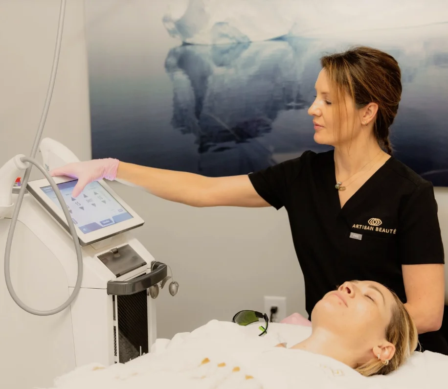 What non-surgical treatments help tighten loose breast skin?